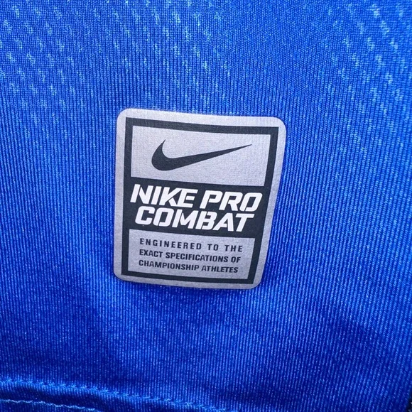 NWOT Nike Pro Combat Dri-Fit Blue Athletic Shirt size XL - Picture 4 of 4
